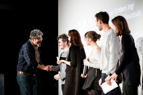 Philippe Bellaiche, co-director of Advocate, receives the prize / Photo: Zoltán Adrián