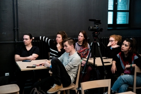 VR in Theatre. Presentation by Wojtek Markowski / Photo: Balázs Ivándi-Szabó